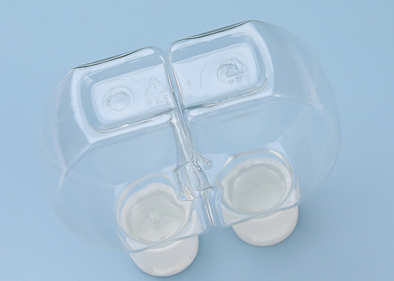 Bottiglia di plastica della copertura superiore del doppio dell'OEM con il coperchio a vite 120ml riciclabile