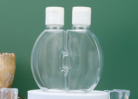 Bottiglia di plastica della copertura superiore del doppio dell'OEM con il coperchio a vite 120ml riciclabile