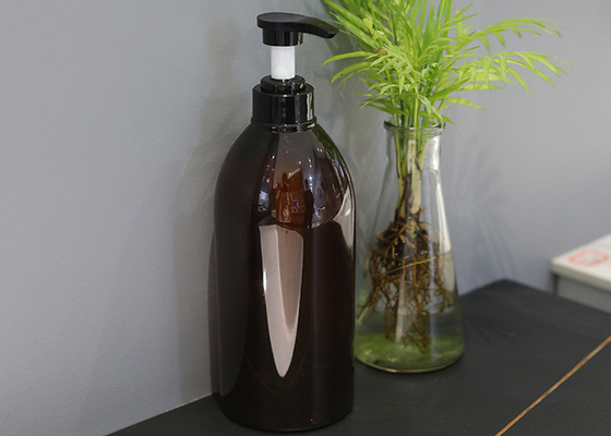 serratura 550ml giù l'ANIMALE DOMESTICO Amber Plastic Shampoo Bottles della pompa 72*176mm