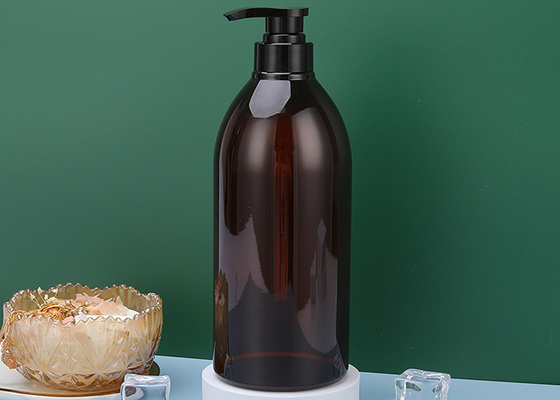 serratura 550ml giù l'ANIMALE DOMESTICO Amber Plastic Shampoo Bottles della pompa 72*176mm