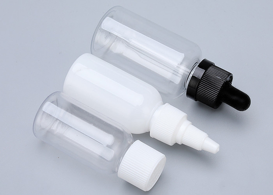 Bottiglie di plastica trasparente nera da 1 oz