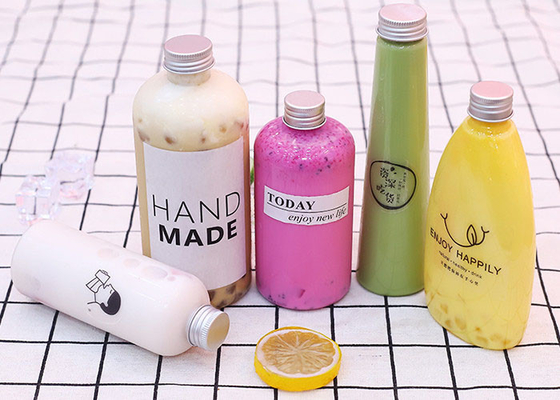 240ml chiaro Juice Containers Aluminum Cover di plastica conico