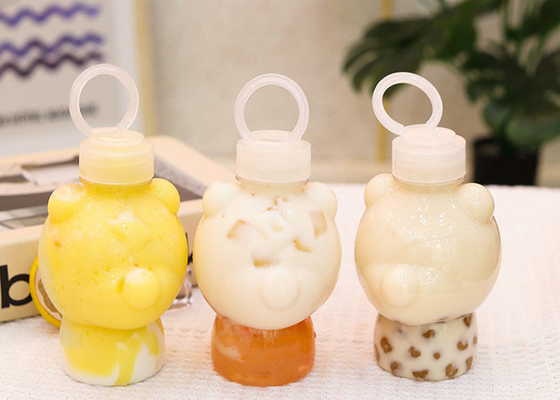 Tiri Ring Cover Milk Tea Bottles 400ml Juice Bottles Squeezable