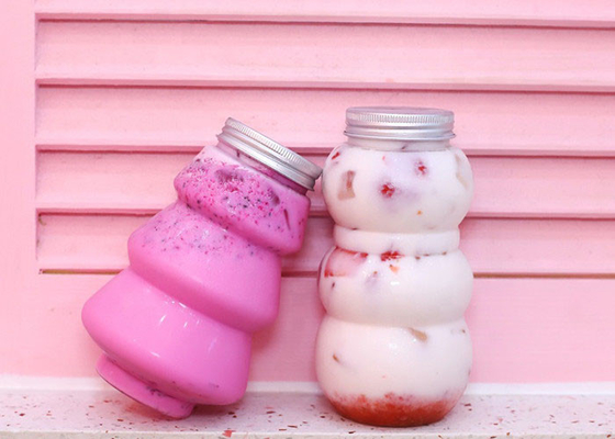 Bottiglia di succo PET bevanda di plastica trasparente imballaggio vuoto bottiglia di enzima del tè al latte con coperchio
