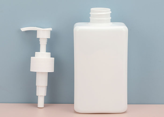 Bottiglie di plastica vuote del quadrato bianco con le pompe chiudibili a chiave 400ml