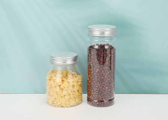 Contenitore di plastica del barattolo dell'animale domestico del commestibile 350ML chiaro con il coperchio di alluminio