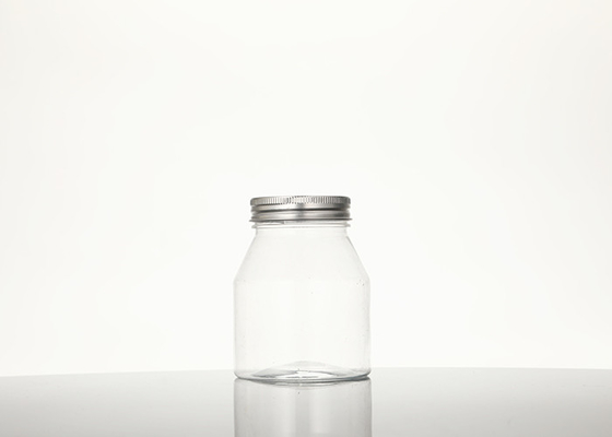 Contenitore di plastica del barattolo dell'animale domestico del commestibile 350ML chiaro con il coperchio di alluminio