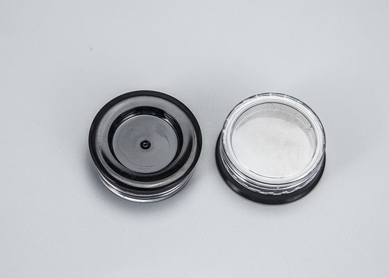 barattolo cosmetico di plastica vuoto 3g con trucco minuscolo dei coperchi neri