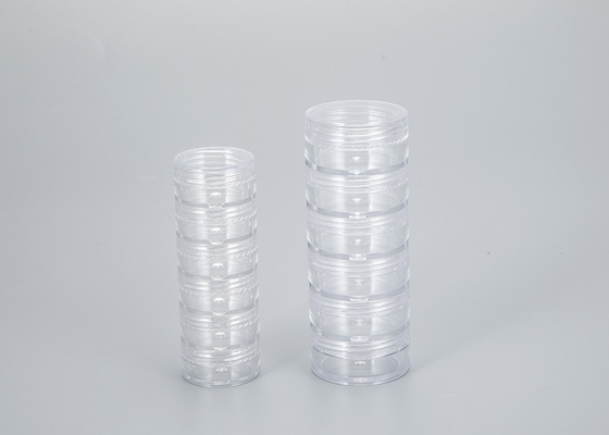 Contenitore per la cura della pelle in bianco 5ml 10ml 15ml 30ml 50ml Riempimento ripetibile Bottiglia cosmetica di plastica rotonda