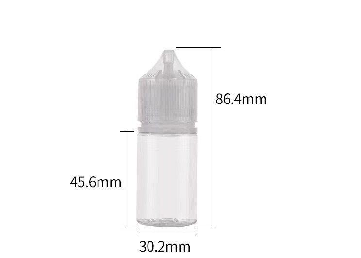 Flacone contagocce V3 corto da 30 ml con flaconi eliquidi al sapore di PET con tappo CRC