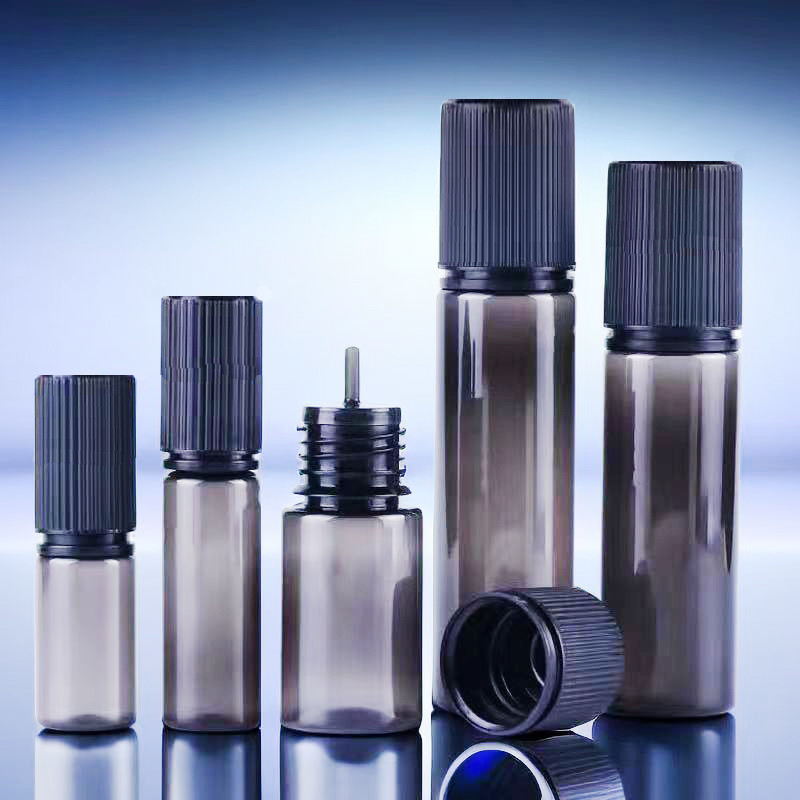 Proof Child Round Transparent E Liquid Bottles Custom Logo Screen Printing Tipo collo