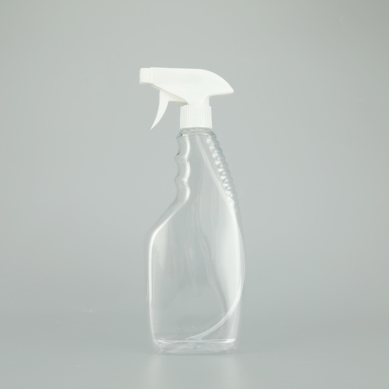 Bottiglia di spray in plastica PET rotonda liscia con colore trasparente di design classico.