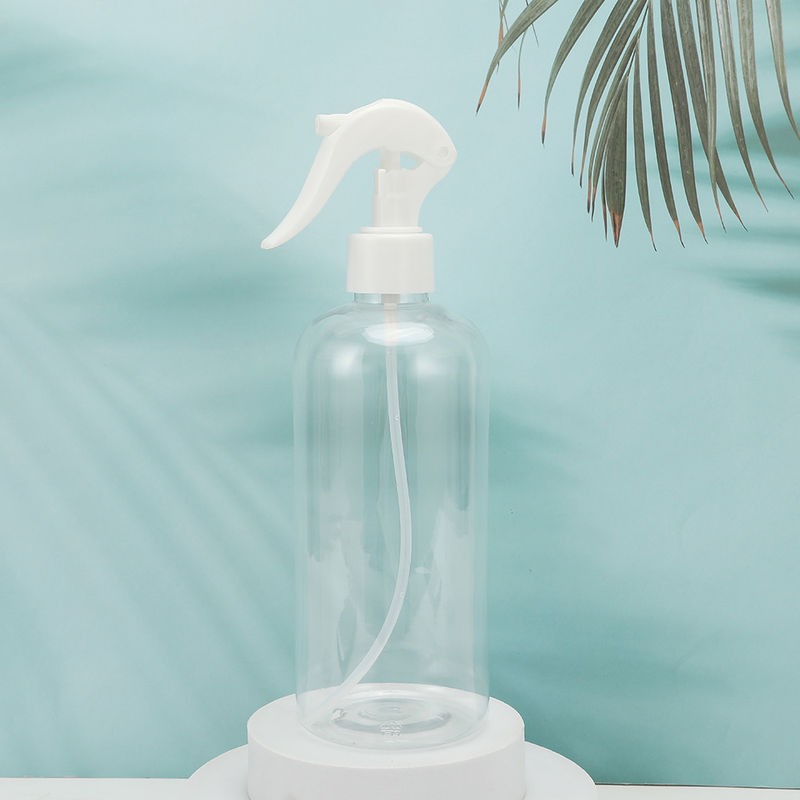 Flaconi rotondi in plastica trasparente per lozioni con superficie per etichettatura, adatti per il confezionamento di prodotti per la cura della pelle e di bellezza