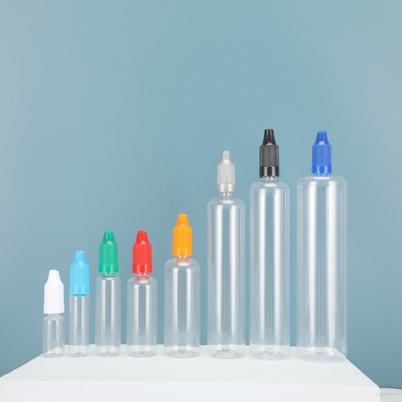 Bottiglie di liquidi PET E colorate e personalizzate con collo a prova di bambino per varie capacità