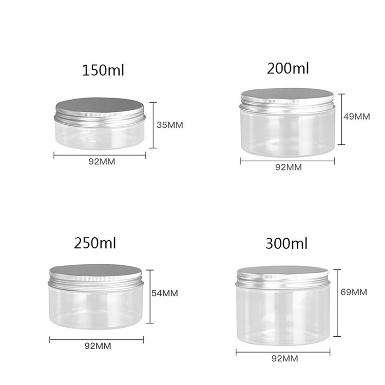 Contenitori di barattoli di plastica personalizzabili da 5 oz con sigillo in foglio di alluminio per lo stoccaggio personalizzato