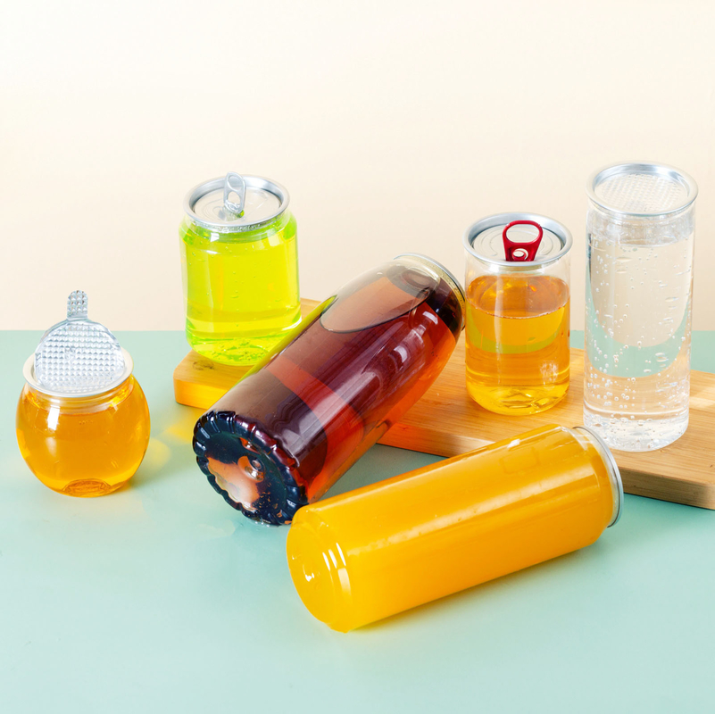 Antiperdite Bottiglie di tè di latte di plastica isolante quadrata rotonda trasparente viti sul coperchio 120ml 250ml 350ml 500ml