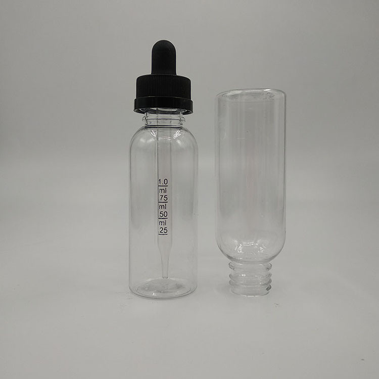 Bottiglie di plastica a goccia per prodotti liquidi in contenitori di vetro a superficie liscia