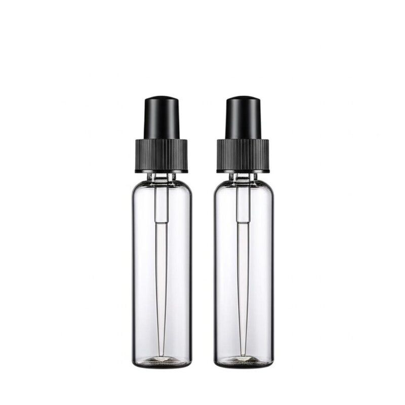 Flacone per liquido per sigaretta elettronica con tappo a vite, che incorpora materiale PET e trattamento superficiale serigrafico, ideale per contenitori di liquido per sigaretta elettronica