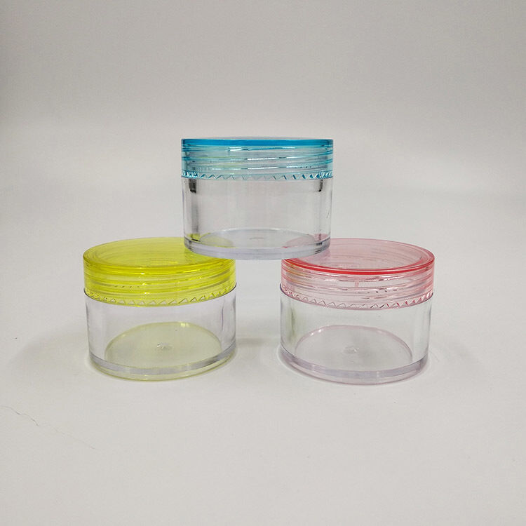 Contenitori di vasetti di plastica di 65 mm di diametro che offrono capacità 2 oz 3 oz 4 oz 5 oz 6 oz 7 oz 8 oz inclusa sigillatura sensibile alla pressione progettata per l'imballaggio